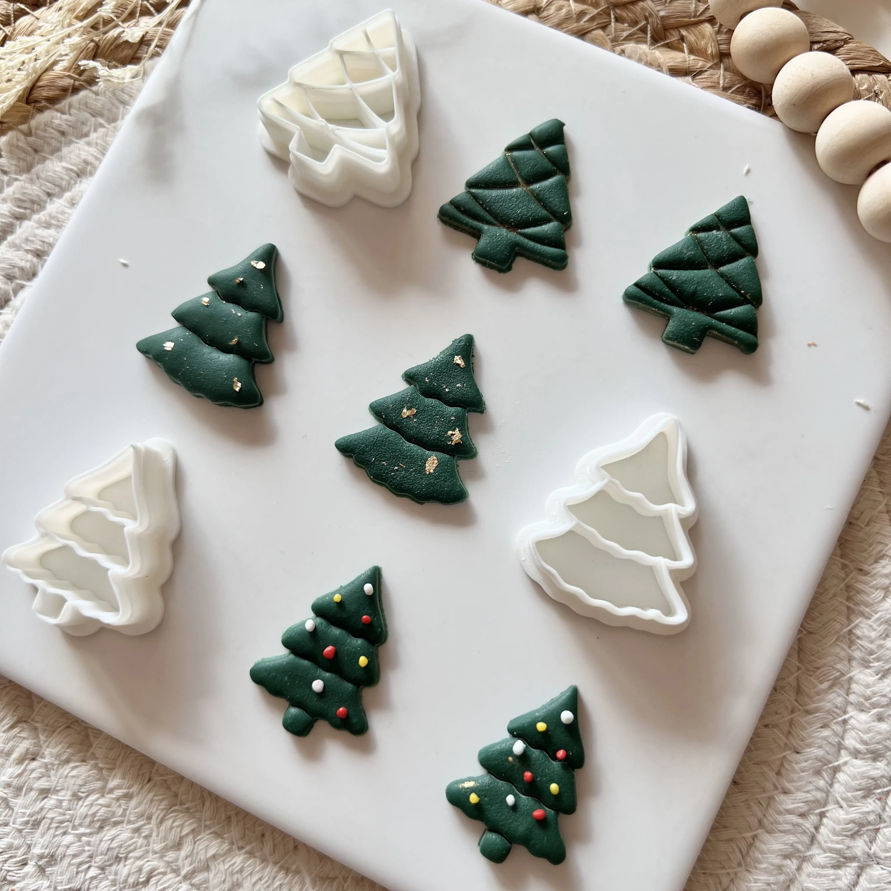 Weihnachtsbaum-Ton-Ausstecher, Winter-Polymer-Ton-Werkzeuge, Ohrring-Ausstecher, Tonformen für die Saison, Urlaub, Weihnachten – Detail 6
