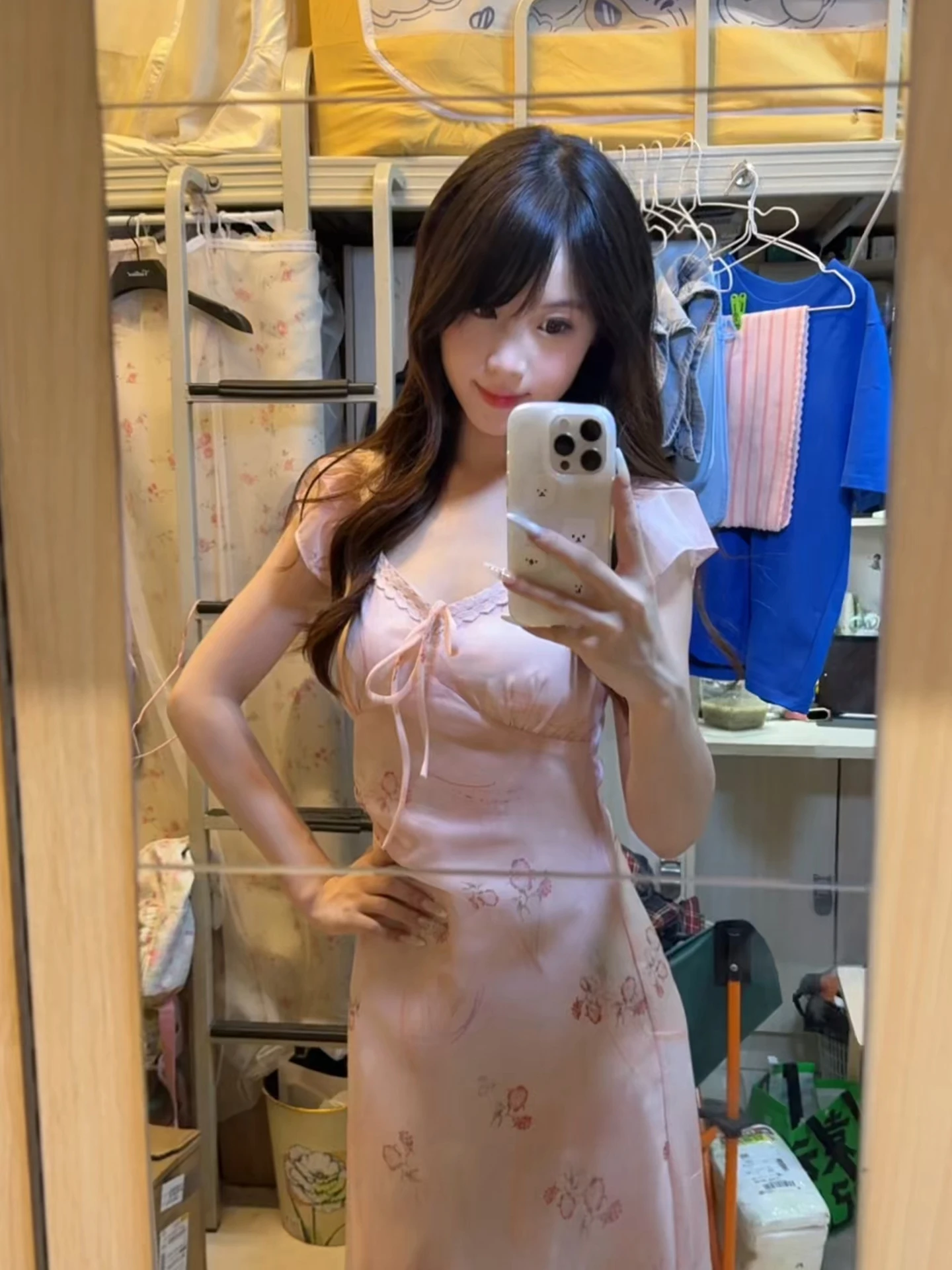 

XZY Sweet Pink Floral Print Puff Sve Long Dr Женские летние большие размеры с нежной талией и завязками Dr Commute Sle Straight...