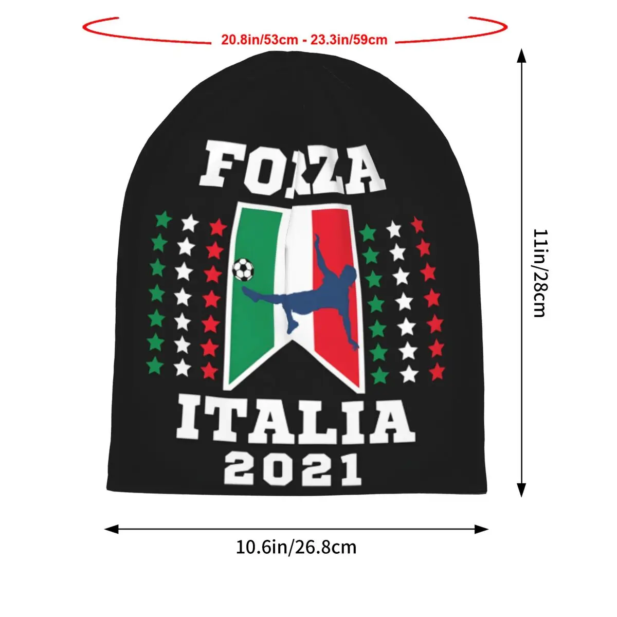 Forza Italian Football Italia Flag Washed Thin Bonnet Windproof Casual Beanies Protection Men Women Hats