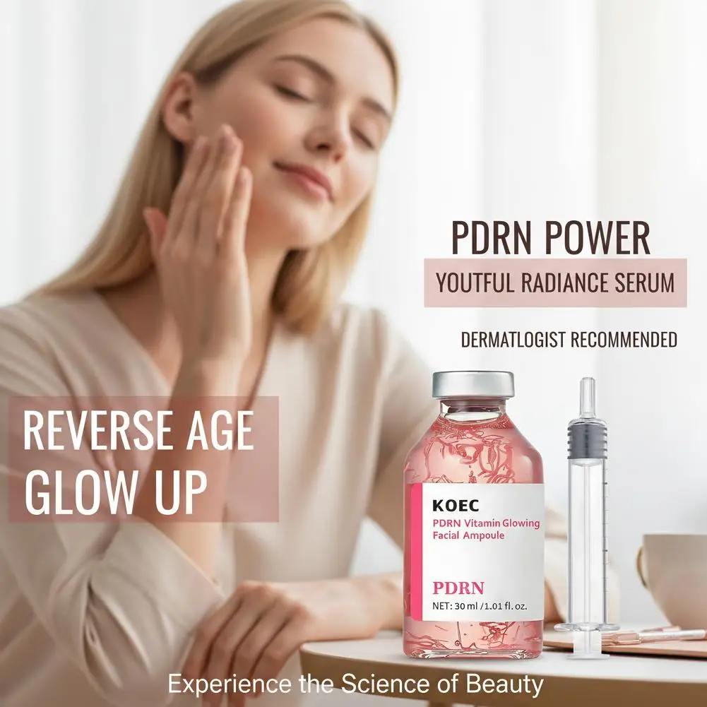 KOEC & PDRN Collagen Peptide Ampoule Serum Silk Thread Hydrating Nourishing Kojic Acid Turmeric Non‑Sticky Facial Care Essence