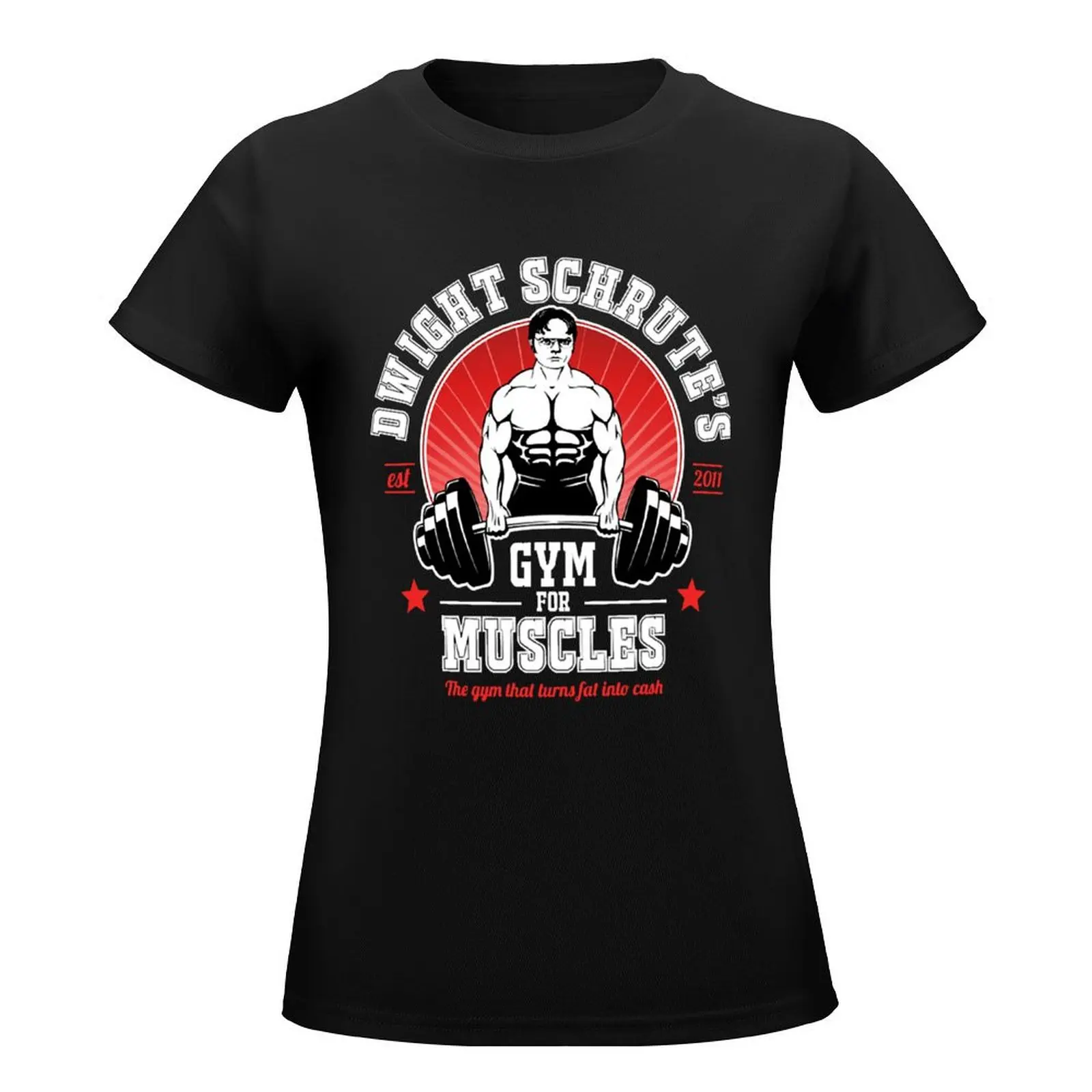 Dwight Schrute's Gym For Muscles T-Shirt heavyweights quick drying Womens clothing