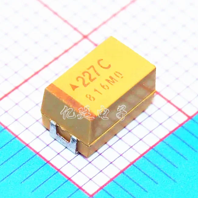 Chip tantalum capacitors 227A 220UF 10V E type 7343H 2917 yellow polar gall capacitors