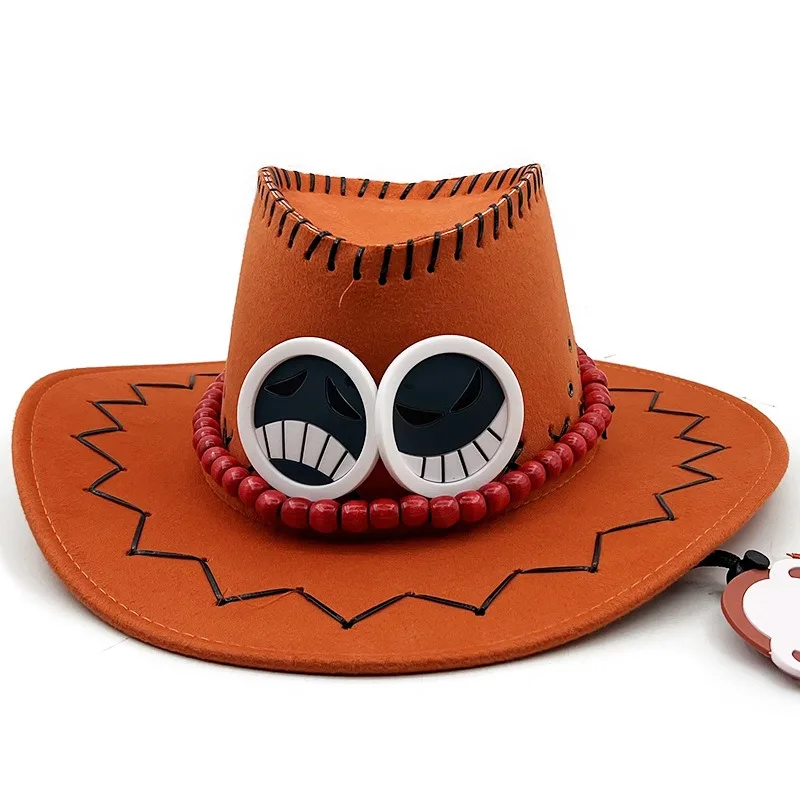One Piece Ace Cappello da cowboy Anime Portgas D Costume cosplay Puntelli Berretto Divertente Cappelli da cowgirl Copricapo Moda Casual Sunbonnet Cap Regalo