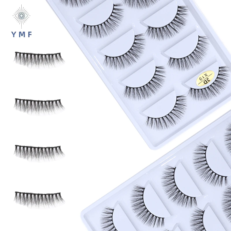 5 Pairs 3D False Eyelashes Natural Soft Volume Extension  Fluffy  Messy Reusable