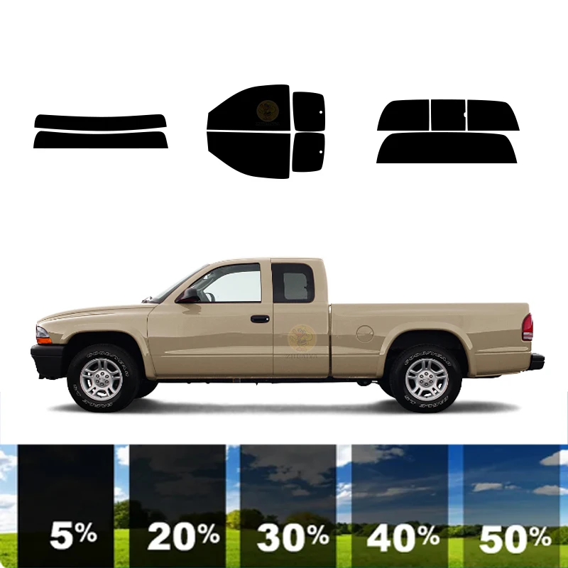 

precut Removable Window Tint Film For Car 100% UVR 5%-35%VLT Heat Insulation Carbon ﻿For DODGE DAKOTA CLUB 2 DR PU 1997-2004