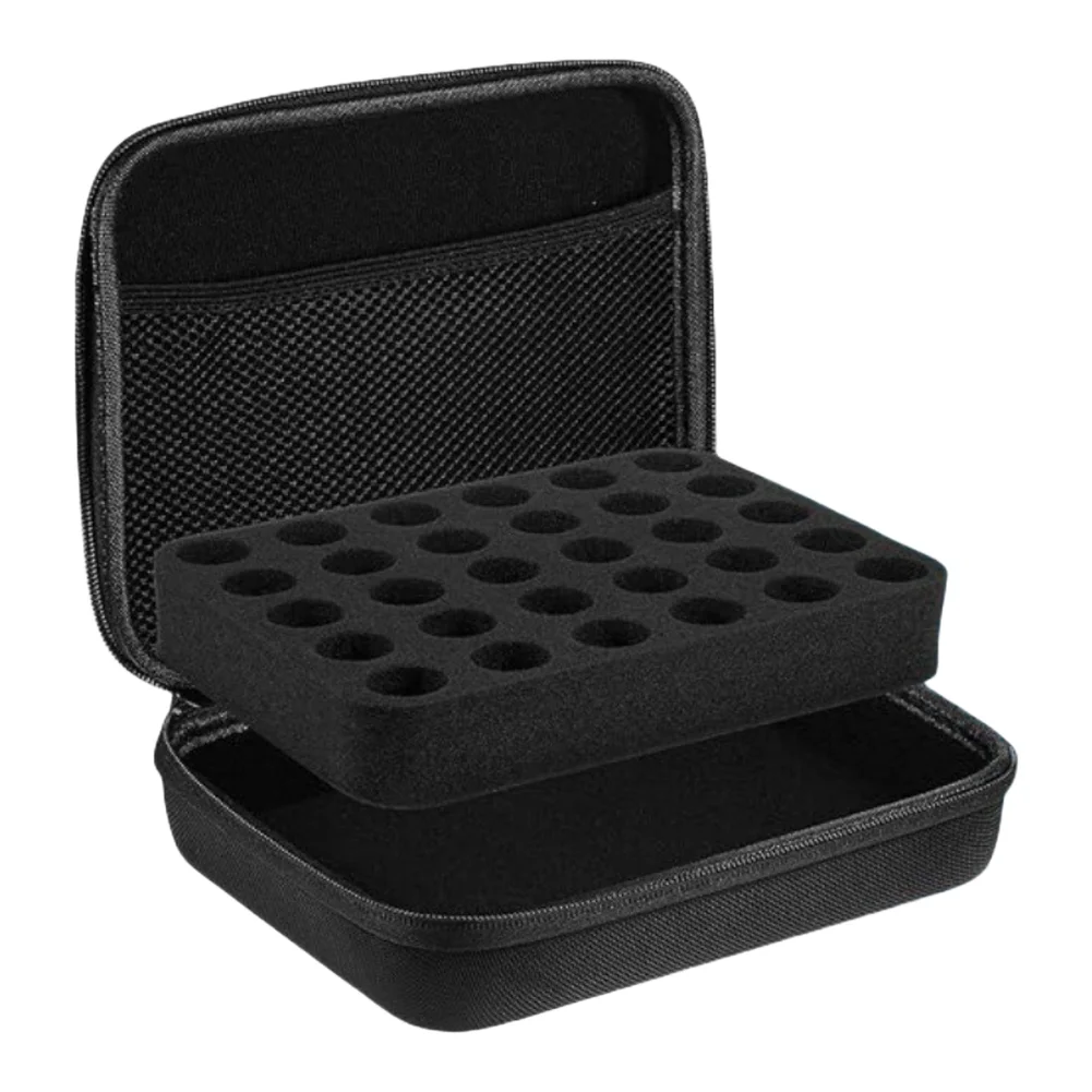 Black Insulin Vial Organizer Insulin Vial Organizer Travel Tool Case 30 Slot Vial Holder Temperature Fluctuation Protection