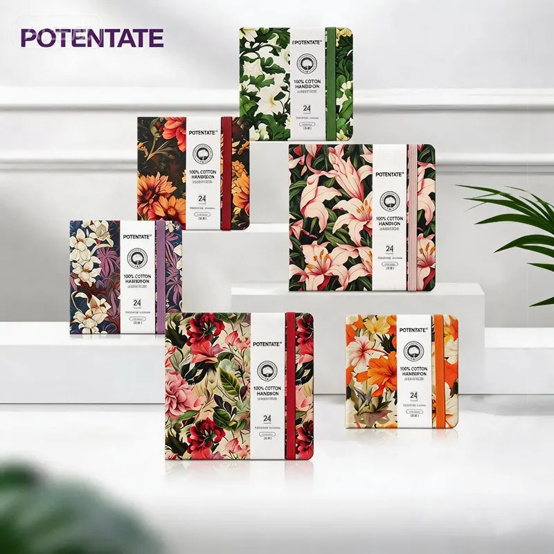 

Бумага акварельная POTENTATE 100% хлопок, 300 г/м², 24 листа, профессиональный блокнот для акварели, квадратный, для художников, принадлежности для рисования
