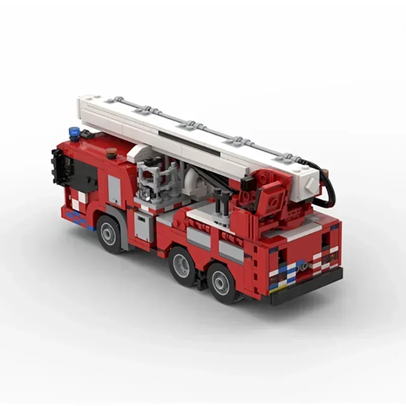 Moc Building Bricks Car Model Dutch Fire Truck Aerial Platform Elevator Technology Blocks Gifts Christmas Toys DIY Sets Assembly