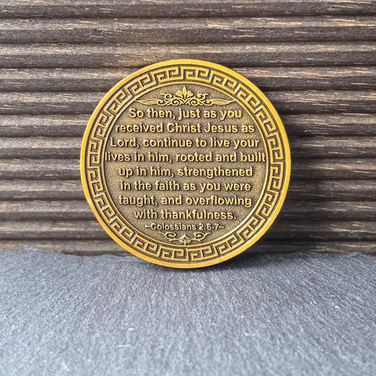 عملة تحدي كريستيان - 1.57 بوصة من سبائك الزنك جذور في المسيح، تصميم الصليب والشجرة، هدية ملهمة للإيمان والتشجيع