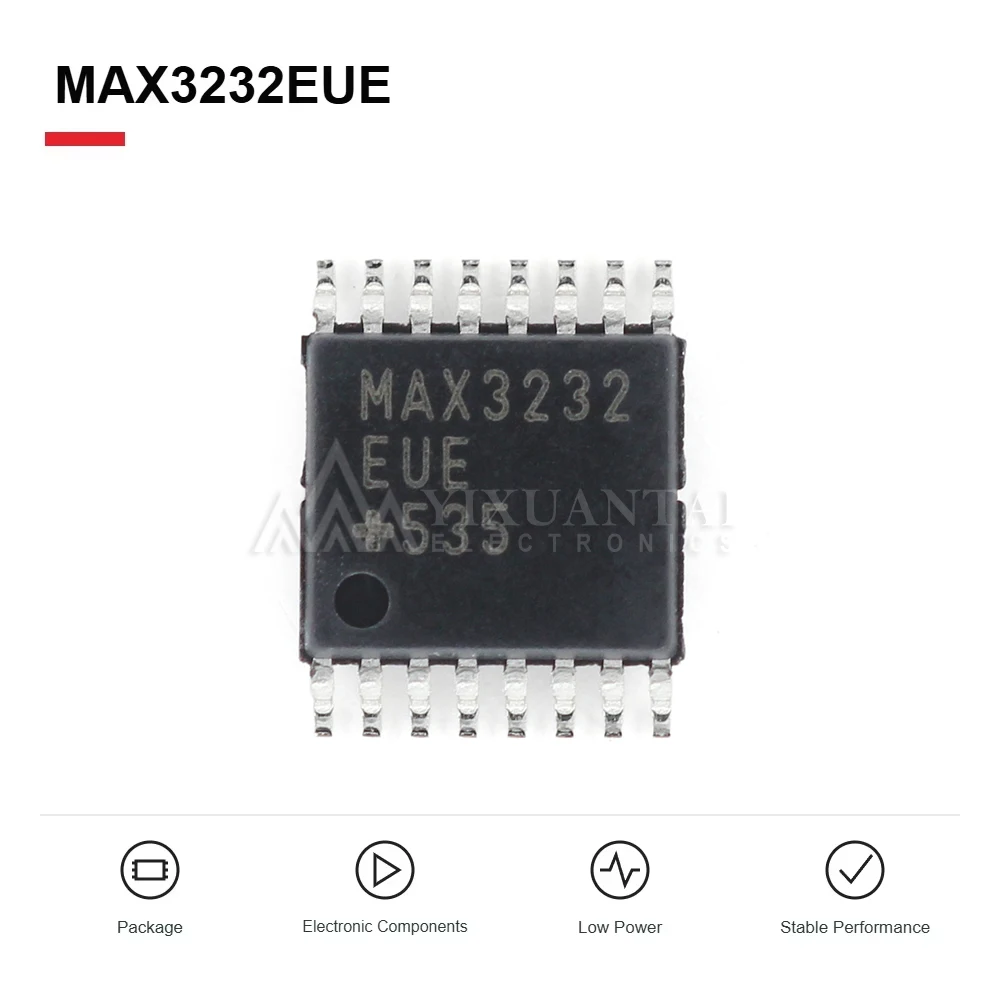 5pcs/lot  MAX3232EUE+T TSSOP-16  RS-232 Transceiver 2 Driver 2 Receiver 3-5.5V 235Kbps ±15kV ESD Protected Low Power ROHS New IC