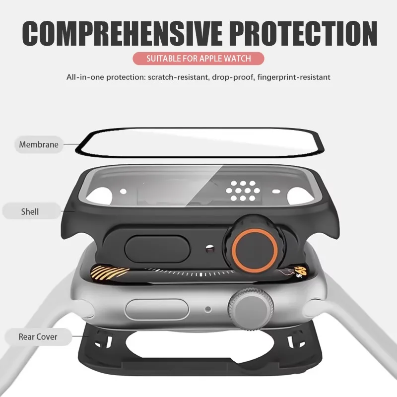 حزام سيليكون + حافظة لساعة أبل 44 مللي متر 45 مللي متر 46 مللي متر واقيات الشاشة تتغير إلى الترا لسلسلة iWatch 1110 9 8 7 SE 6 5 #3