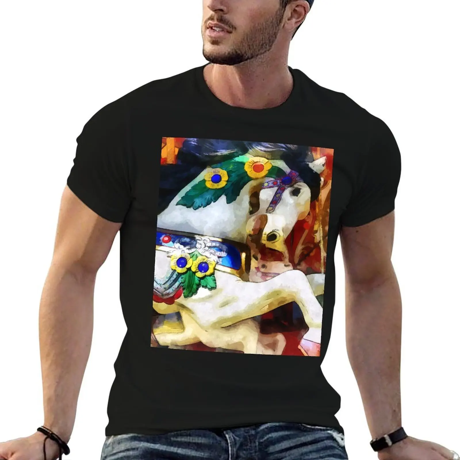 

Carousel Horse Closeup T-Shirt t shirt for man graphic t shirts for man printed t shirts for man T-shirt
