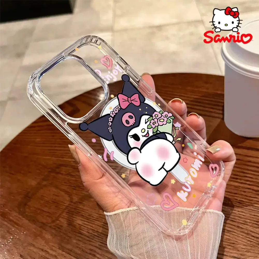 Sanrio Kt Iphone 16 Promax funda prevención de caídas Iphone 16/15/14/13/12/11 chica Iphone funda Sanrio Hellokitty Kawaii accesorio