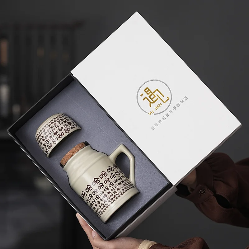 

Ru Kiln Small Warm Pot Gift Box Household with Lid Filter Cup Large Capacity Ceramic Office Teapot Ceramics Tea Set