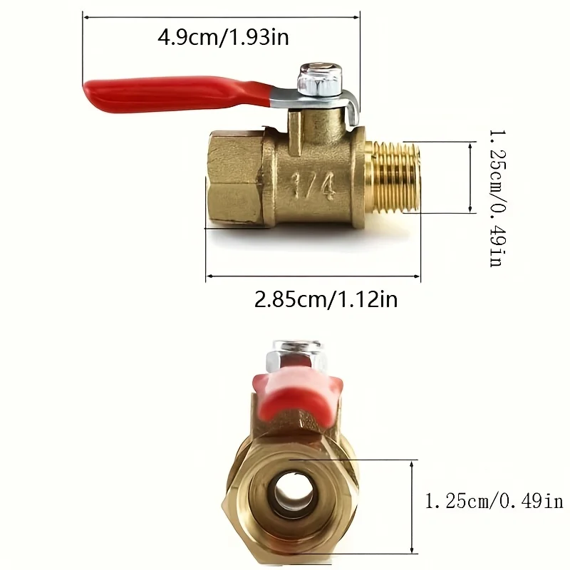 6pcs High Pressure Ball Valve - Air Compressor Shutoff Valve For Industrial Machinery