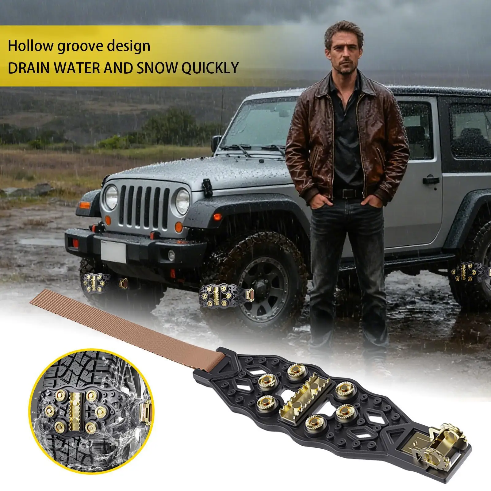 

Snow Chains Anti-Slip Heavy-Duty Cleats Spikes Tire Chains For Pickup Trucks For Ice Winter Hiking Trailer Offroad Lawn Fishing