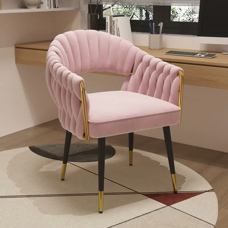 Modern simple bedroom rotating lift chair study dresser makeup dinning Computer woven pink chair lounge stool furniture