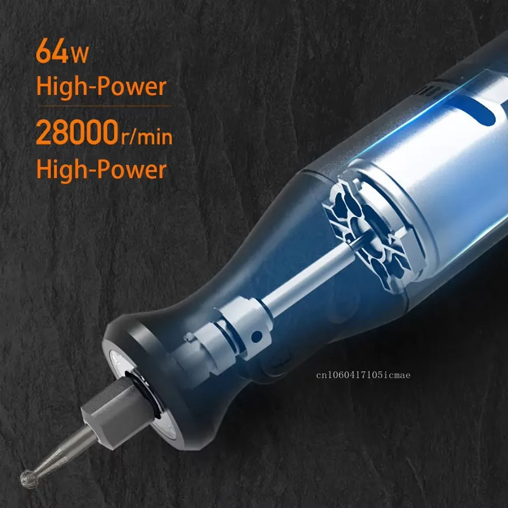 Worx 8V Alat Putar WX106 Bor Mini Tanpa Kabel Mesin Pemoles Pengukir Pengisi Daya USB Set Peralatan Listrik Kecepatan Variabel