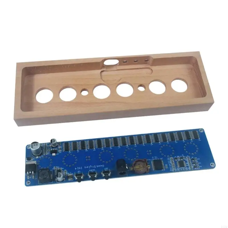 R58F Digital Glow Tube Clock DIY Electrical Parts Set with Shell Light Rings and Circuit Board Crafted from