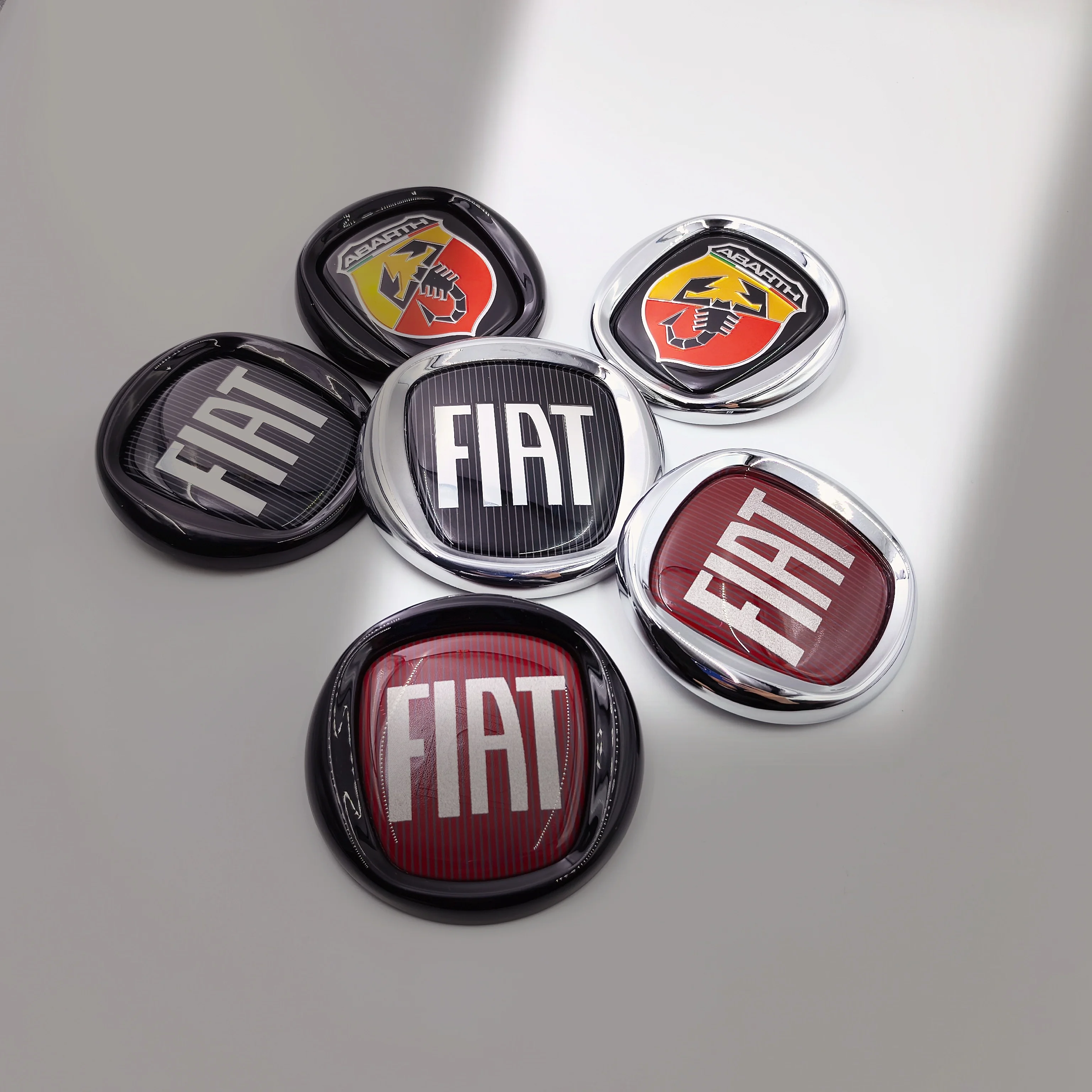 FIAT Abarth 85/90/95/100/120MM Auto-Kofferraum Heckklappe Aufkleber Vordere Motorhaube Emblem Motorhaube Logo Heck-Logo Dekal