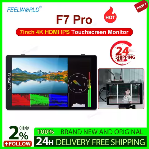 New FEELWORLD F7 Pro 4K Monitor 7 Inch on Camera DSLR Field Monitor 3D LUT Touch Screen IPS HDR 50/60Hz 1920x1200 Video Cameras,