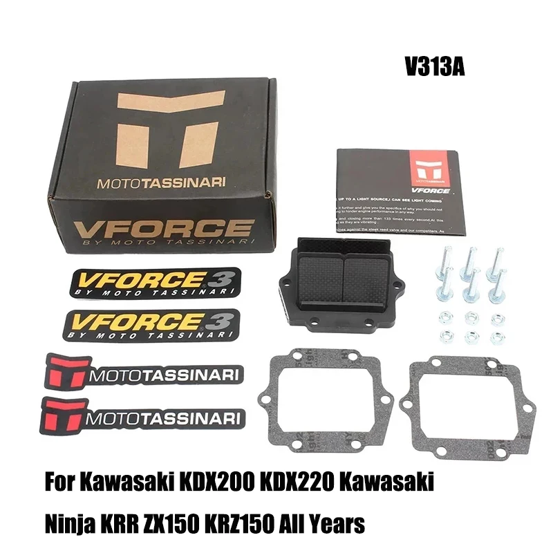 V force V313A Reed Valve V-Force 3 For Kawasaki KDX200 KDX220 Ninja KRR ZX150 KRZ150 All Years Upgraded Version V4R13G