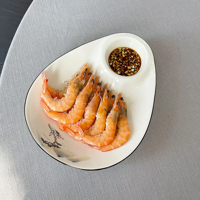 Seafood Lobster Plate Dumpling Plate Irregular Shaped Chinese Tableware Restaurant Mother Plate Irregular