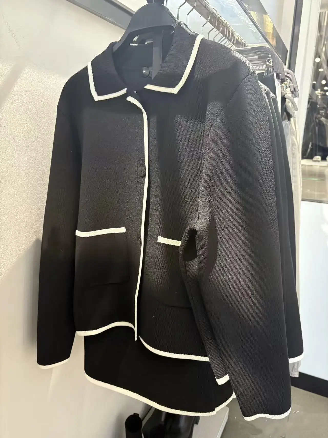 

Весна-осень 2023, новый вязаный длинный женский джемпер с воротником свека и цветным дизайном, кардиган из полиэфирного волокна Ele