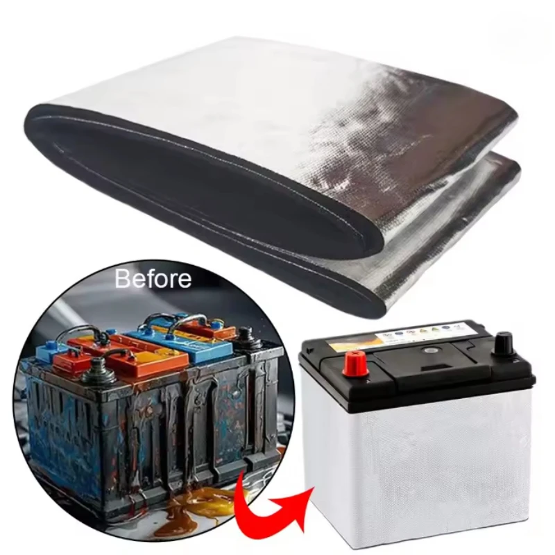 Universal Car Battery Insulation Cover Fireproof Flexible Thermal Shield For RV Boat Cold Weather Winter Battery Protector