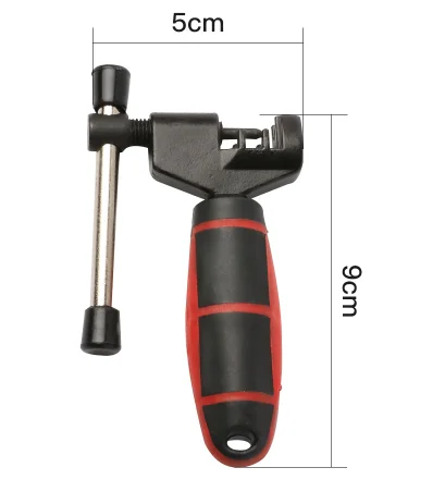 Bicycle Chain Breaker Tool Red Handle Chain Splitter for Bike Chains Heavy-Duty Chain Rivet Extractor & Remover