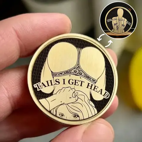 ตลกหัวหางเหรียญโชคดีความท้าทายเหรียญขนาดกระเป๋าสะสมเหรียญคู่ด้านข้างความท้าทาย Token ตกแต่งเหรียญ