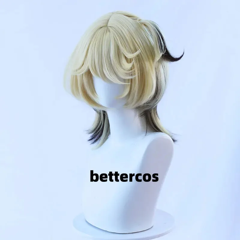 

COSda@Mechanic Tracy Reznik Cosplay Wig IDV Lock Core 35cm Short Light Blonde Mixed Black Wig Anime Heat Resistant Synthetic Wig