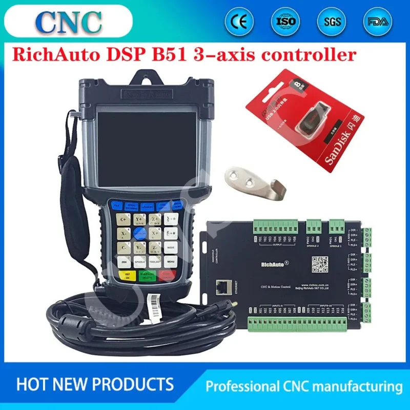 Offline 34-Axis CNC RichAuto DSP B51 B55 B57 B58 B517 B581 Handheld Motion Control System Engraving Machine Controller