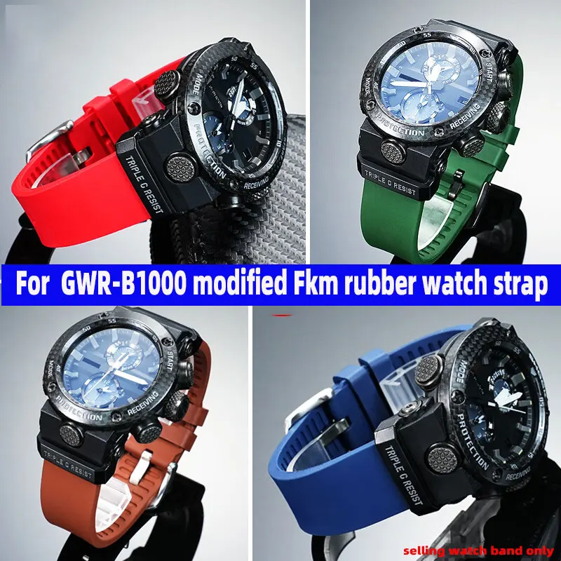 

GWR-B1000 Modified Fkm watch band For Casio G-SHOCK Air Hero 5588 GWR-B1000 rubber watch strap accessories men's watch chain