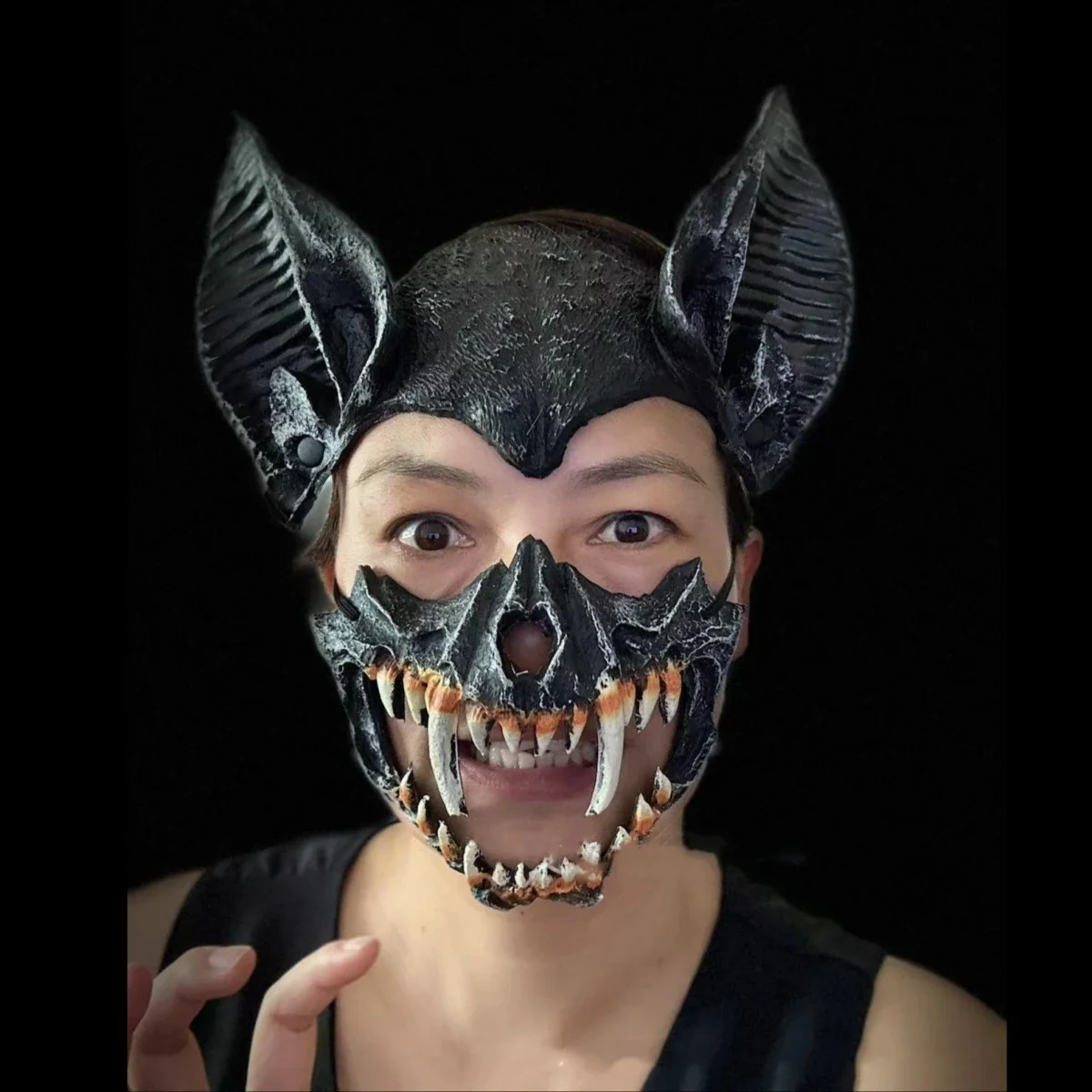 Masque de Batgirl en PU Souple et Effrayant pour Cosplay, Déguisement de Cosplay, Accessoire de Costume, Coiffe de Chauve-souris, de Tim Carnaval