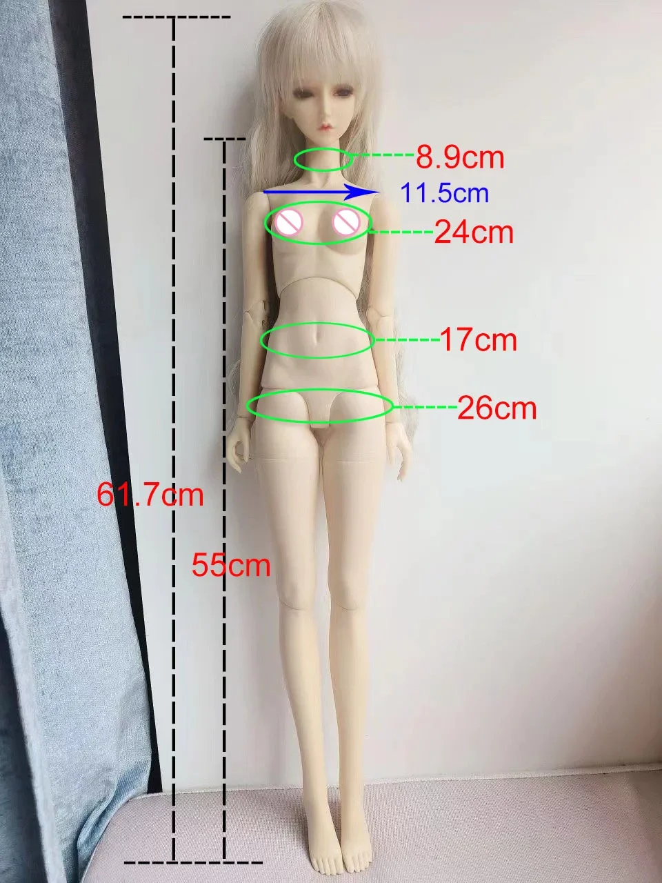 (Customized) 60cm Doll's Clothes for 1/3 Bjd Doll Knit Shirt Flared Sleeve Top Diy Girl Toys Doll Accessories,no Pants, No Dolls