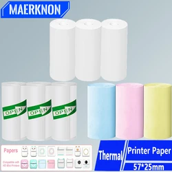 Mini Printer Paper Thermal Label Sticker Colorful Adhesive Self-adhesive Paper for Wireless Bluetooth Photo Inkless Printer 57mm