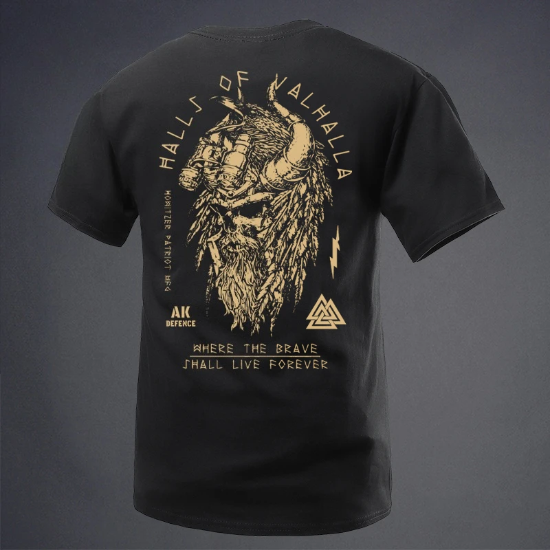 Summer New Military Style Tough Wind Viking Tactical Wind Round Neck Short-sleeved T-shirt Tough Clothing