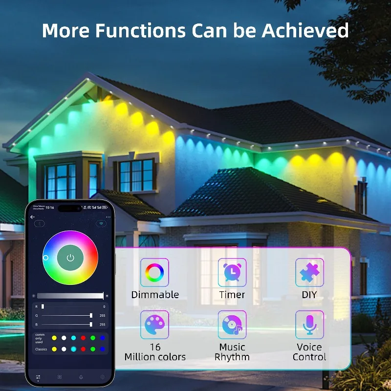 الذكية LED RGB الستار سلسلة أضواء بلوتوث APP التحكم عيد الميلاد الجنية ضوء جارلاند لتقوم بها بنفسك صورة عرض ديكور حفلات الزواج #3