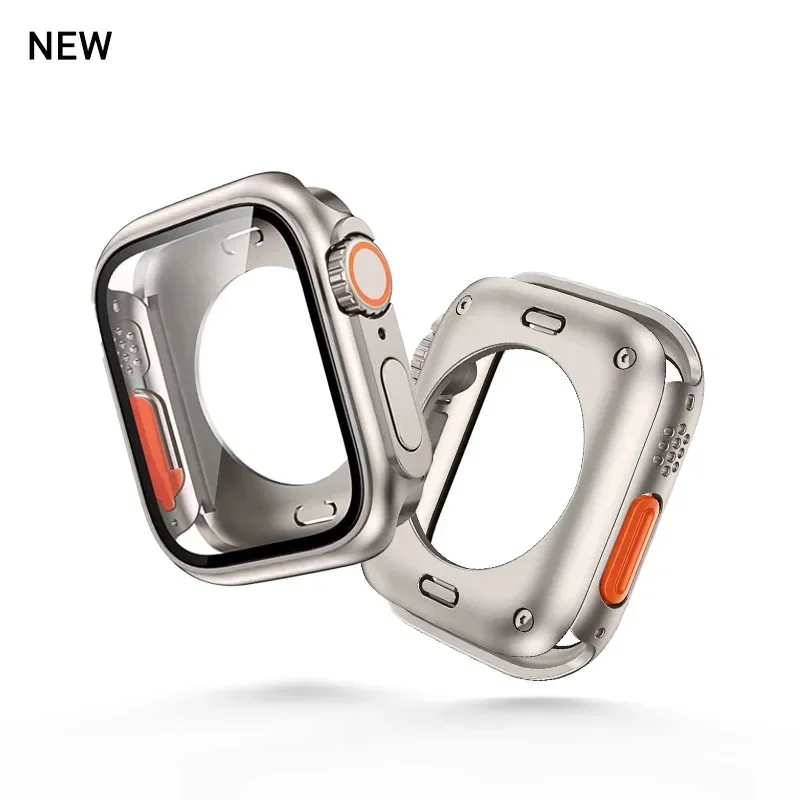 Screen Protector Case for Apple Watch 46mm 42mm 45mm 44mm 40mm 41mm Hard PC Bumper iwatch 10 9 8 7 SE 6 5 4 Change To Ultra