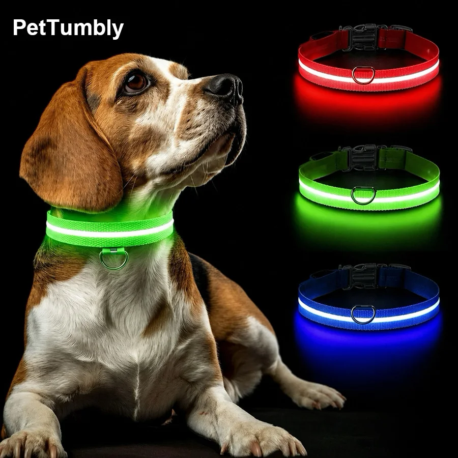 3 Modes Dog Luminous Charge Collar Led Usb Cat Dogs Collars Detachable Night Led Glow Dog Loss Prevention Collar Pet Accessories