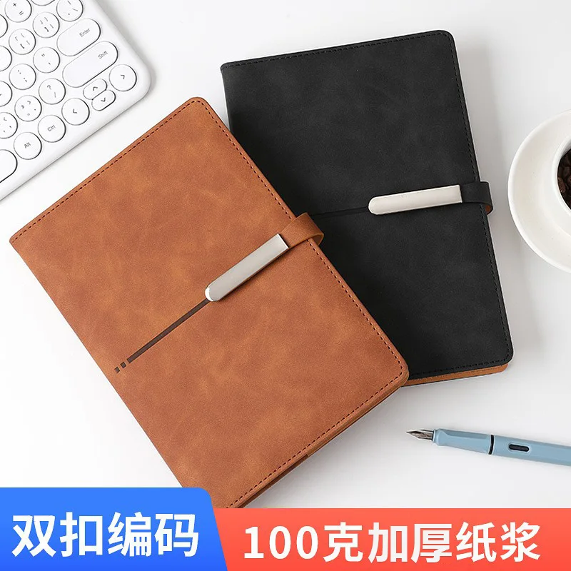 Notebook book wholesale thickened A5 leather notebook B5 high-grade business meeting notepad can be printed LOGO planners