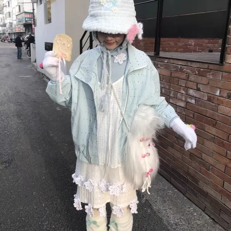 فساتين بروتيل بيضاء من الدانتيل الحلو مناسبة للربيع والصيف فستان ندفة الثلج الجديد للنساء Y2k فساتين فضفاضة متوسطة الطول #2