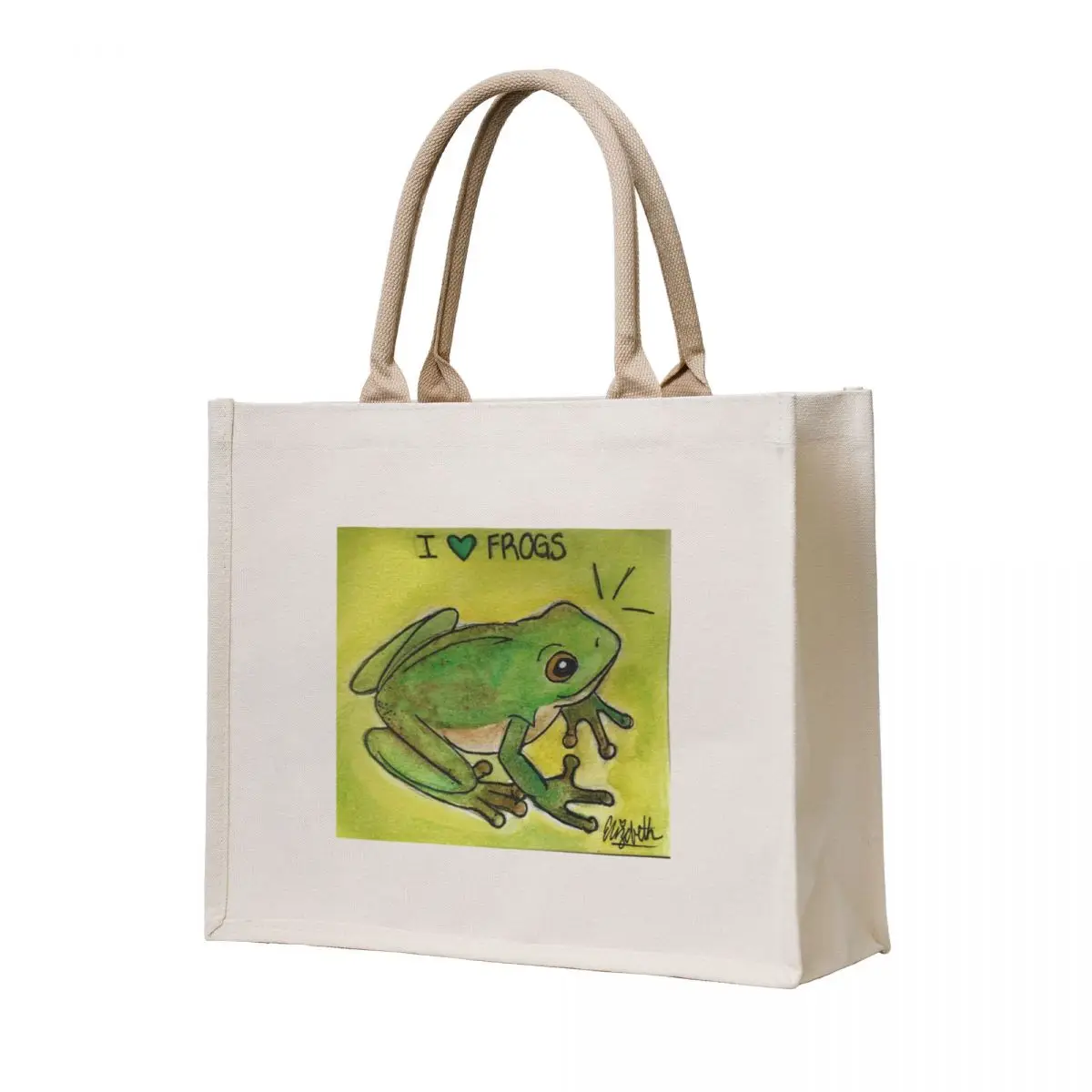

Frog sticker Tote Bag university shopper bag tote bag canvas large tote custom fabric