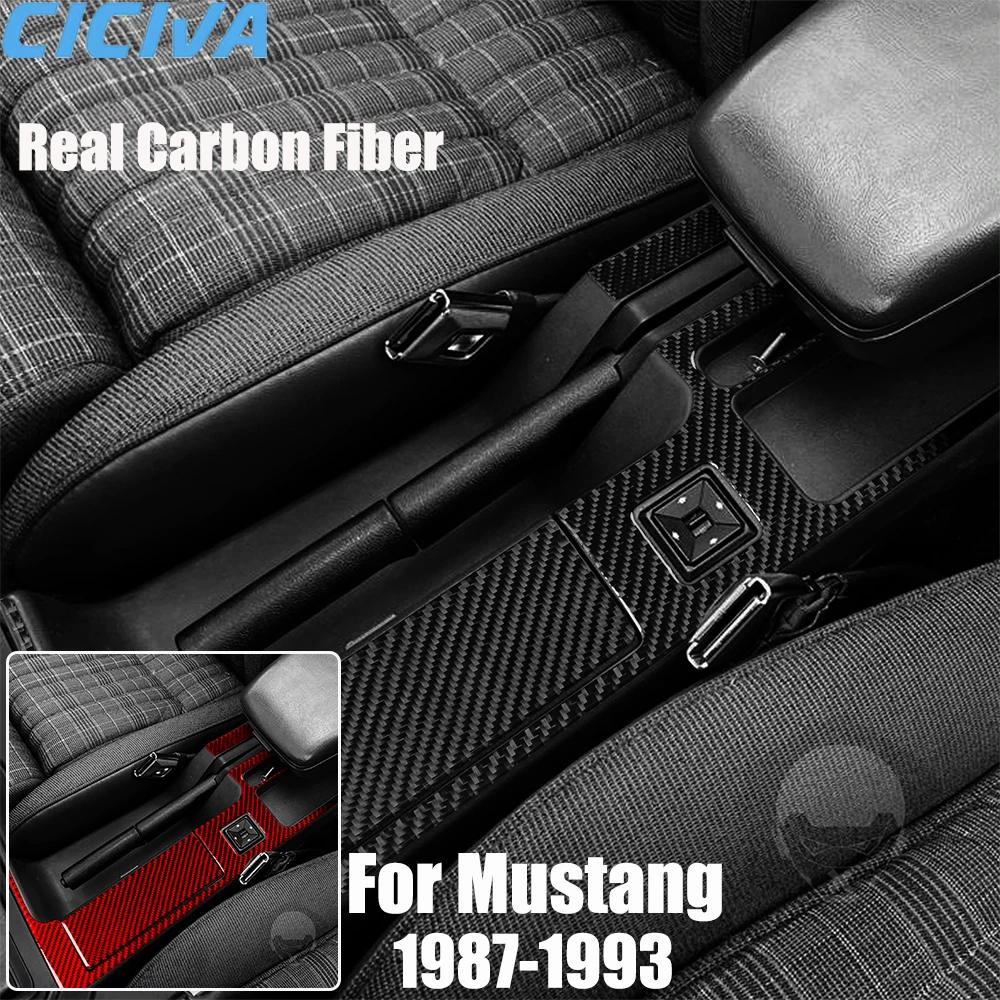 

Автомобильные аксессуары из настоящего углеродного волокна, чехол для пепельницы, мягкая наклейка для Ford Mustang Fox-Body 1987 1988 1989 1990 1991 1992 1993