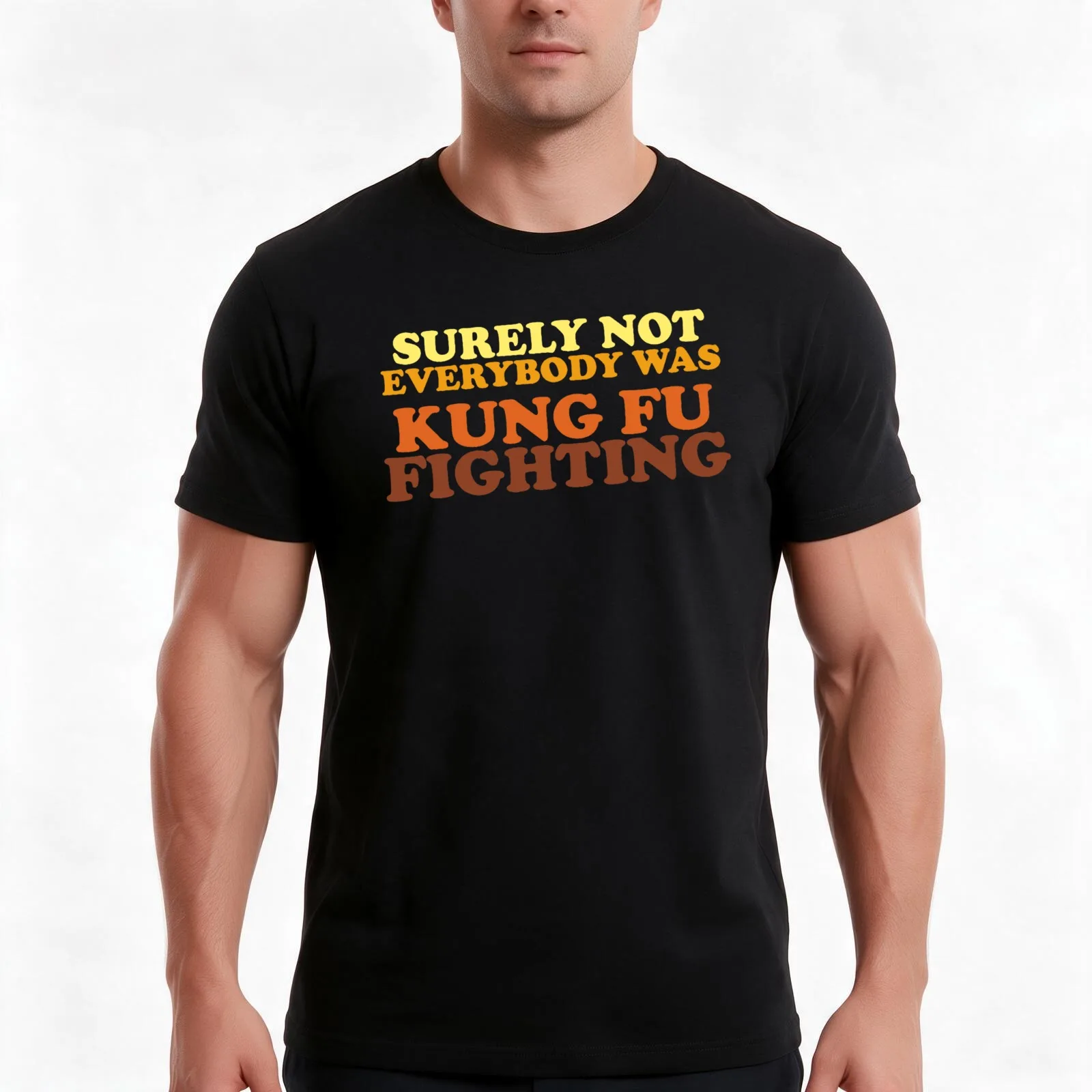 Surely Not Everybody Was Kung Fu Fighting T-Shirt, Summer Casual Cotton Tee, Oversized Streetwear Tops, Vintage Graphic Print