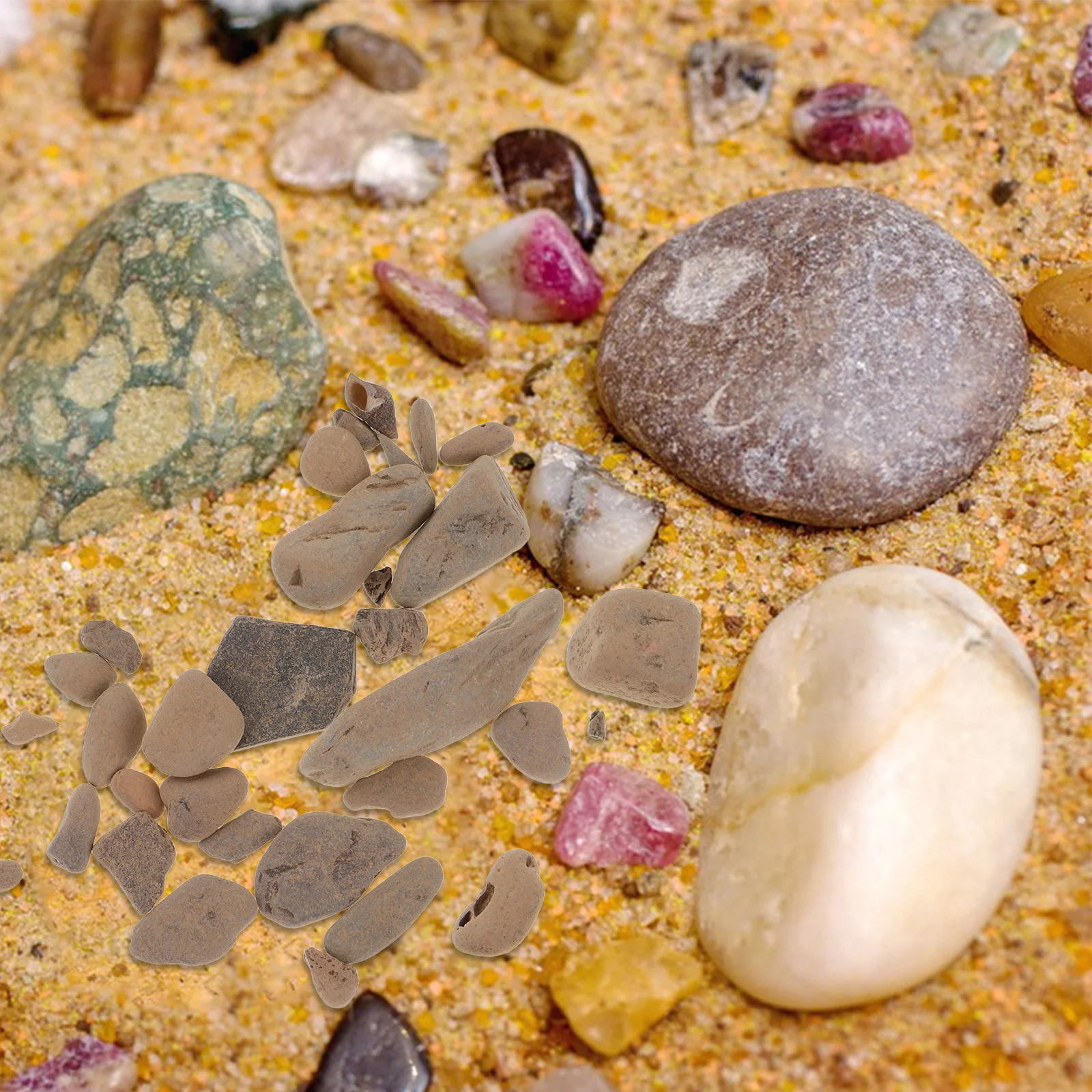 

1 Bag Fish Tank Gravel Small Rock Delicate Aquarium Stone Multi-Function Decorative Flowerpot Stones for Fish Tank Decoration