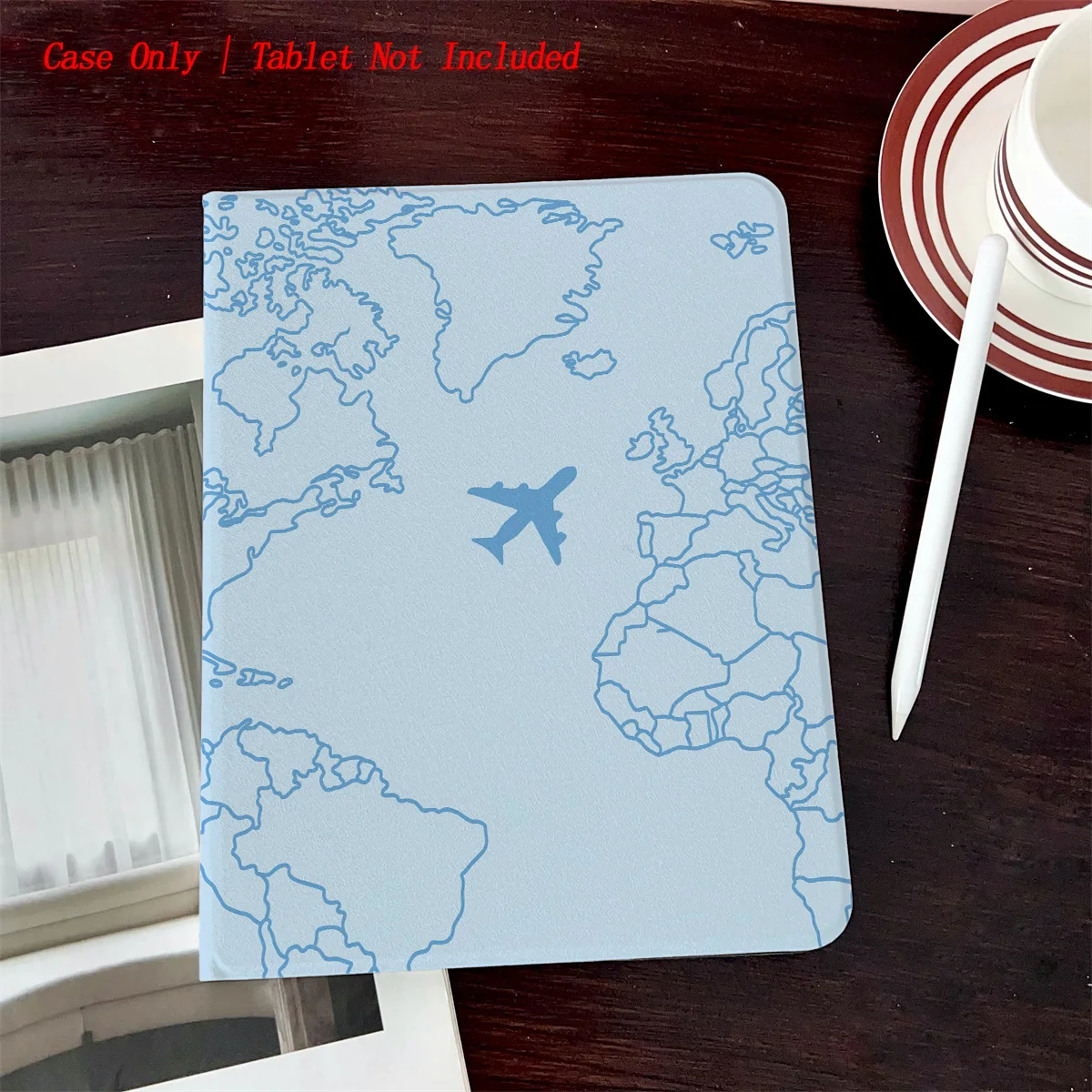 

Blue Plane Printed iPad Case - Book Style with Pen Slot, Auto Sleep/Wake, Simple Fresh Design