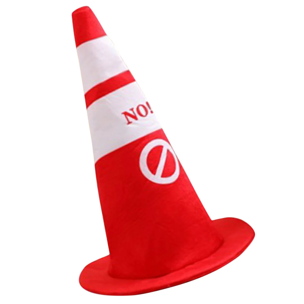 Traffic Cone Hat Cosplay Headwear Party Costume Headgear Shape Plush Novelty Selfie Funny Hats