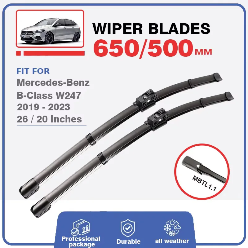 

Wiper Blades for Mercedes Benz B Class W247 B160 B170 B180 B200 B220 B250 B55 Turbo AMG CDI NGT GT Car Accessories Windshield